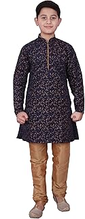 Pro-Ethic Style Developer Handloom Jacquard Silk Kurta Set for Boys | Traditional Ethnic Wear | Indian Dress for Kids | Pack of 1 (S-117)
