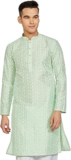 BE ACTIVE Men's Pure Cotton Lucknowi Kurta
